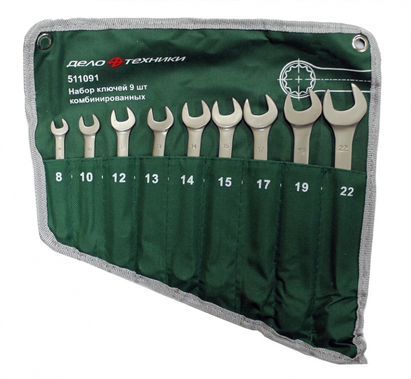 купить Набор ключей комбинир.Дело Техники, 9шт.8-22мм, сумка                                                с доставкой