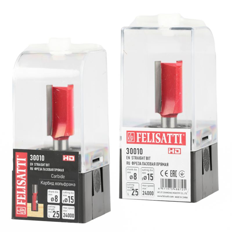 купить Фреза Felisatti пазовая прямая 15х25  хв.8мм с доставкой