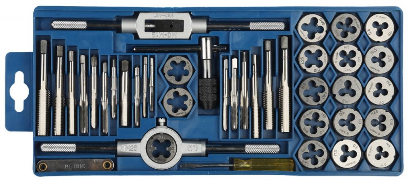 купить Набор метчиков и плашек Зубр"Мастер" М3-М12 40предметов                                              с доставкой