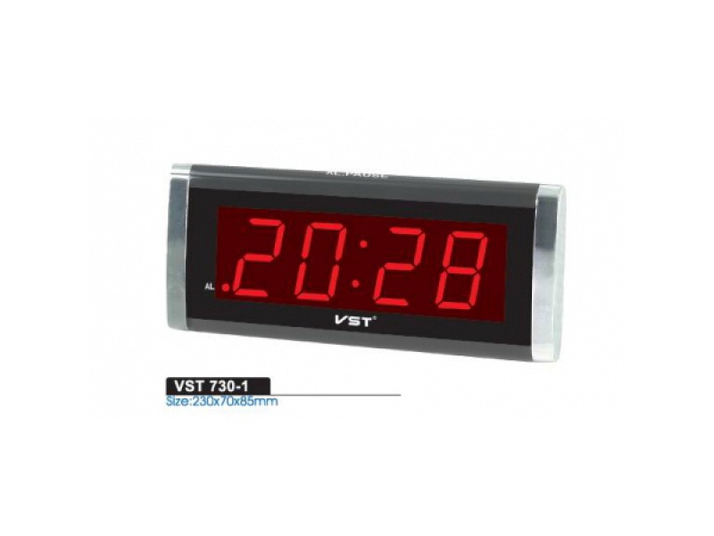 купить Часы VST 730-1 (красный, 9V/220V)                                                                    с доставкой