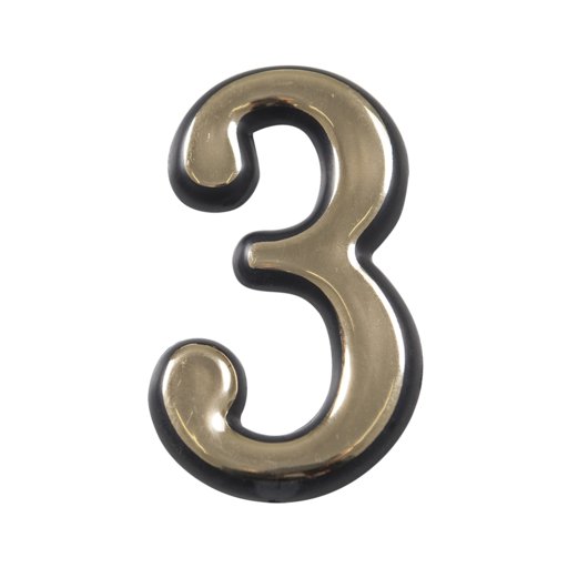 купить Цифра пластиковая №3 золото                                                                          с доставкой