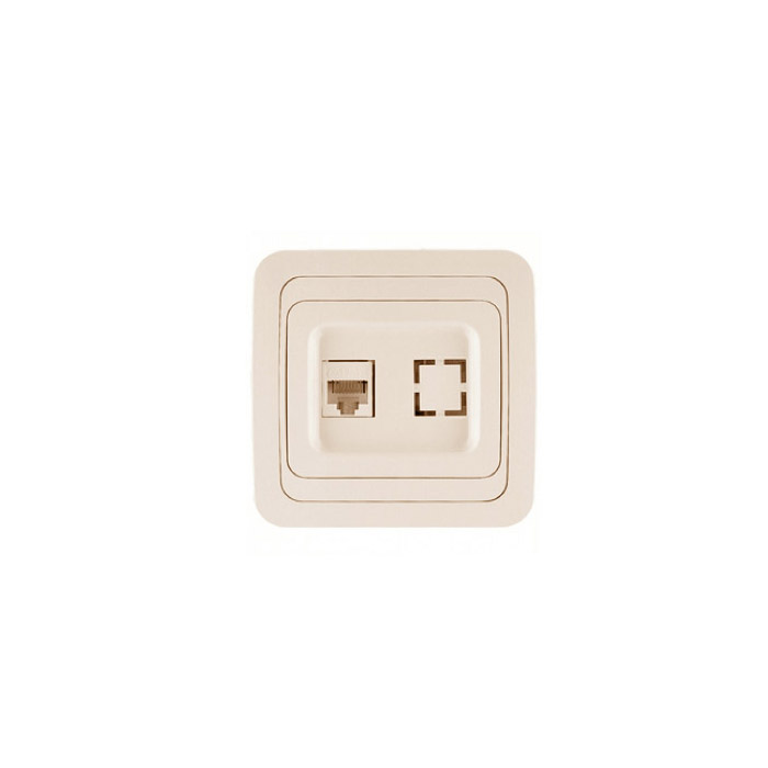 купить Розетка компьютерная CAT5е Makel Mimoza крем                                                         с доставкой