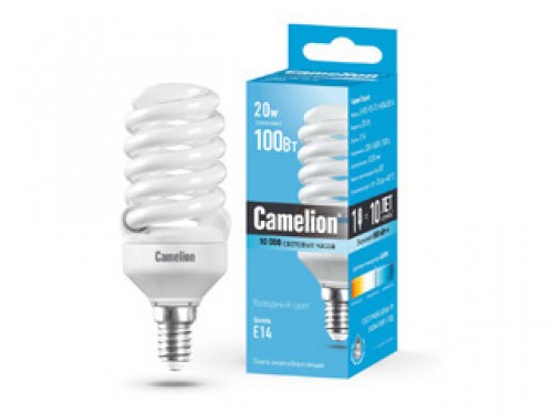 купить Лампа энергосбер. Е14 Camelion FS-T2-M 20W (842)                                                     с доставкой