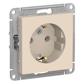 купить Розетка Schneider Electric Atlas (модуль) 1-ая бежевый с заземлением  ATN000243 с доставкой