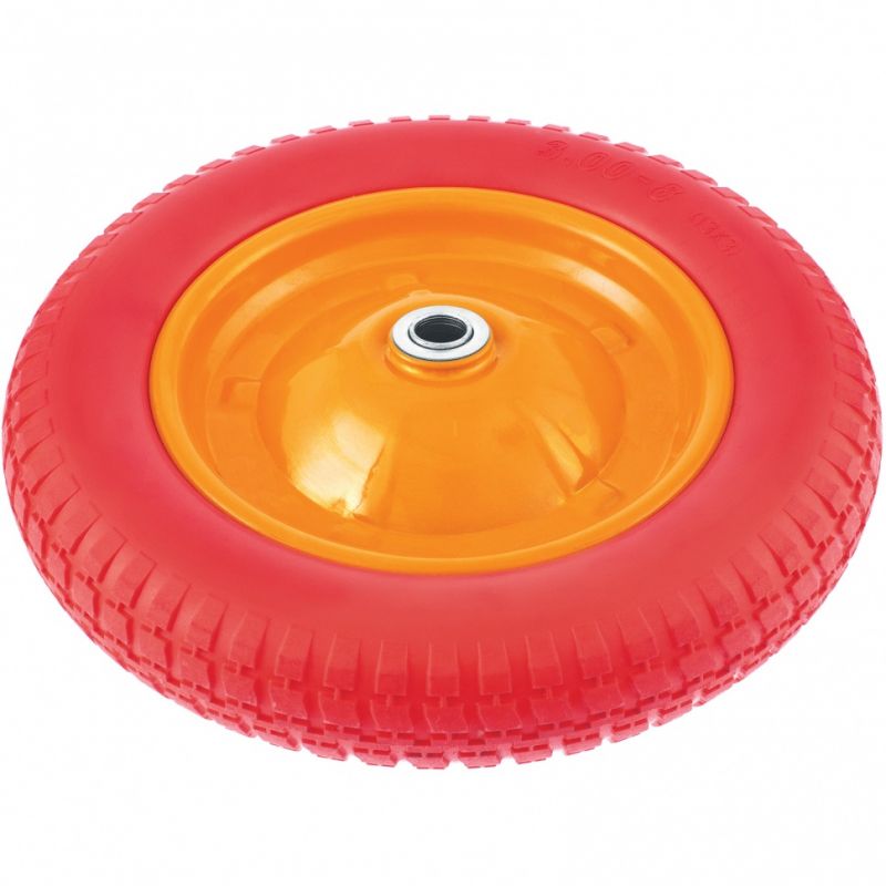 купить Колесо полиуретановое для тачки Palisad 3.00-8 длина оси 90мм, подшипник 16мм с доставкой