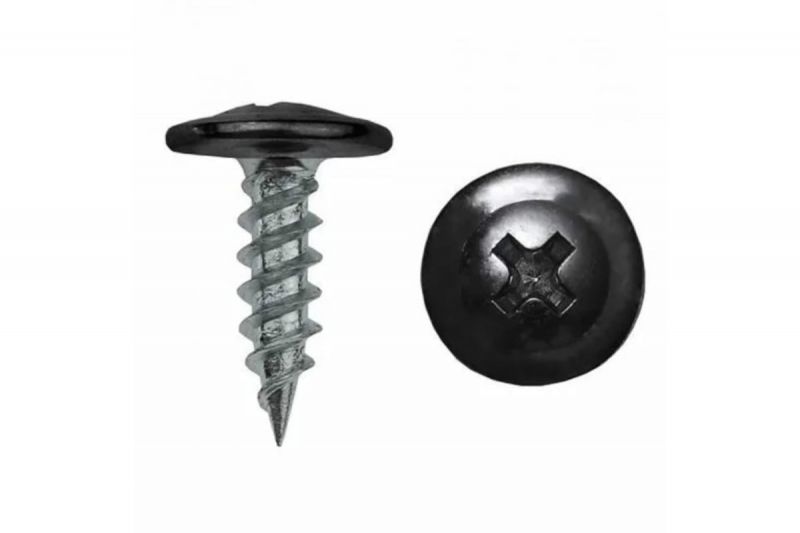 купить Саморез с прессшайбой, 4,2х19 острый RAL 9004 черный с доставкой