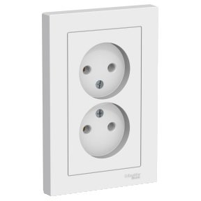купить Розетка Schneider Electric Atlas 2-ая белый без заземления  ATN000120 с доставкой