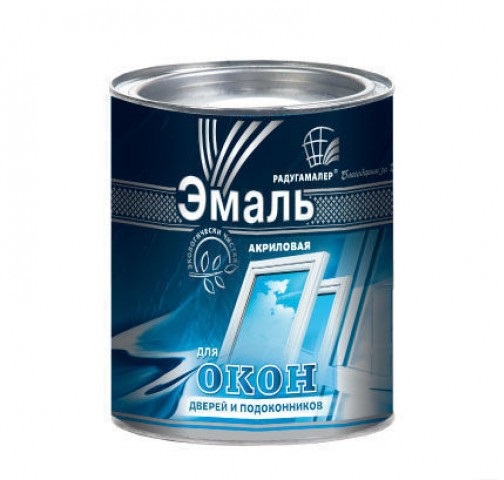 купить Эмаль акриловая для окон, дверей, подокон. белая 0,9кг.Радуга                                        с доставкой