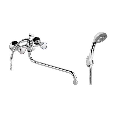 купить Смеситель для ванны AquaKratos АК3666 1/2"м/к /гусак 350мм с доставкой