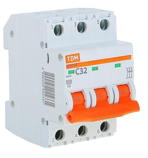 купить Автоматический выключатель TDM  3P 32A 4.5kA С ВА 47-29                                              с доставкой
