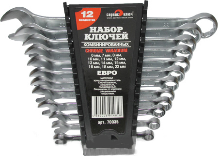 купить Набор ключей комбинир.СЕРВИС КЛЮЧ 12пред. от 6 до 19мм., холодный штамп, CR-V с доставкой