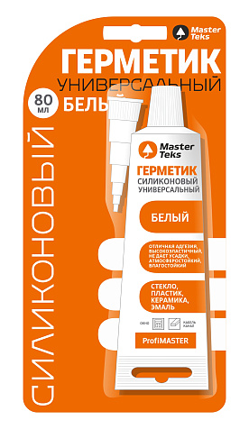купить Герметик силиконовый универсальный MasterTeks ProfiMaster 80мл белый с доставкой