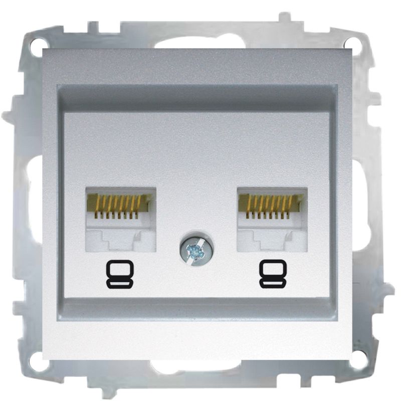 купить Розетка компьютерная CAT6 El-Bi Zena (модуль), серебро                                               с доставкой