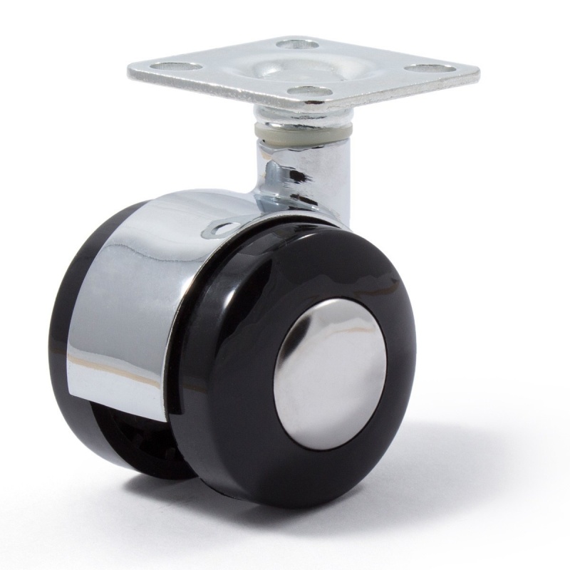 купить Колесная опора с площадкой D40мм металл, пластик, хром                                               с доставкой