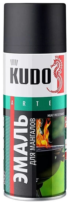 купить Краска аэроз. КУДО KU-5122 термостойкая для мангалов черная 0,52л с доставкой