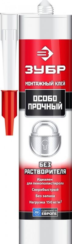 купить Клей монтажный ЗУБР КМ-300 300мл, особопрочный, без растворителей с доставкой