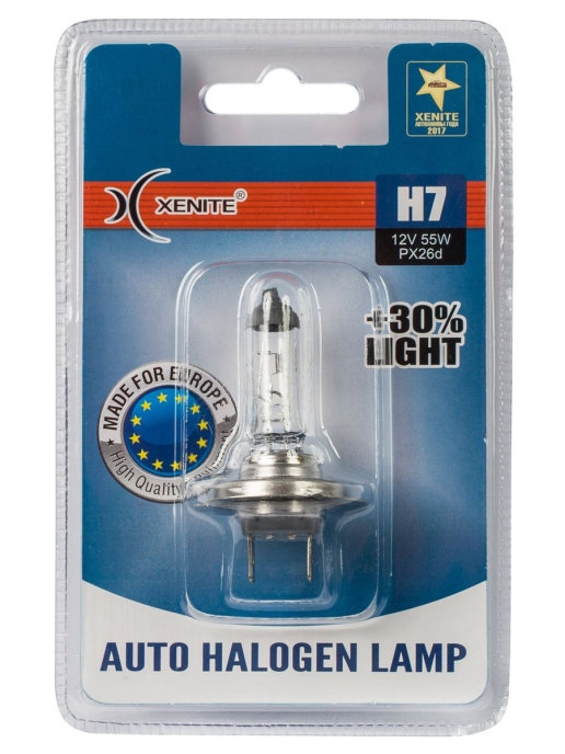 купить Автолампа галогенная Xenite H7 (PX26d) 12V 60/55W яркость +30% с доставкой