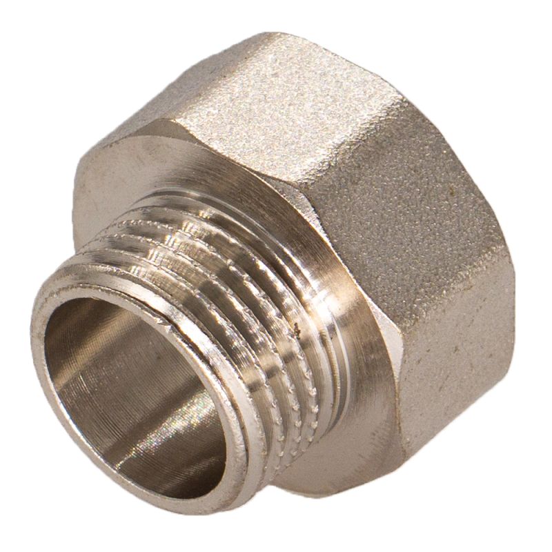купить Переходник СТМ 3/4"х1/2" г/ш, латунь с никель.покрытием, сантехнический с доставкой
