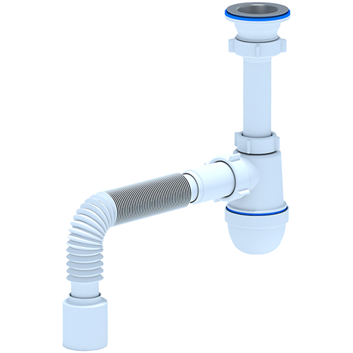 купить Сифон Ани 1 1/2"х40 с гибкой трубой 40х50 с доставкой