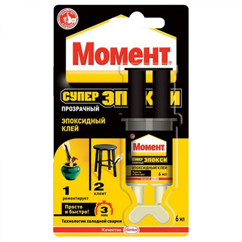 купить Клей  Момент Супер эпокси прозрачный в шприце 6мл. с доставкой