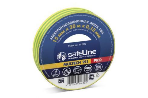 купить Изолента Safeline 15х20 желто-зеленая                                                                с доставкой