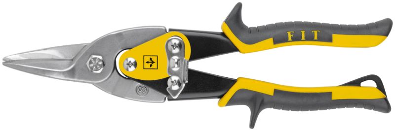 купить Ножницы по металлу FIT прямые 250мм,  усиленные CrMo Профи прорезиненные ручки с доставкой