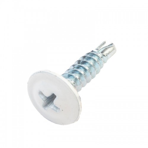 купить Саморез с прессшайбой,4,2х32 сверло RAL 9003 белый                                                   с доставкой