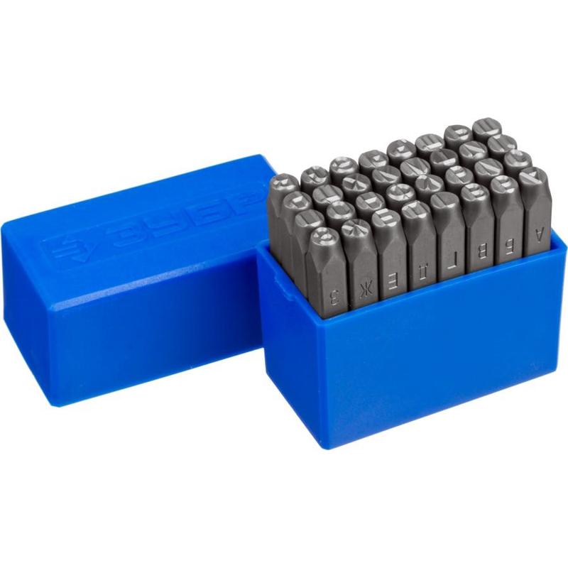 купить Набор клейм ЗУБР буквенные кириллица 5мм                                                             с доставкой