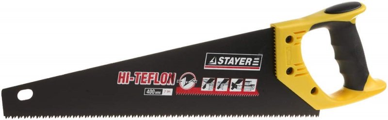 купить Ножовка по дереву Stayer "Hi-Teflon" 400мм тефлоновое покрытие                                       с доставкой
