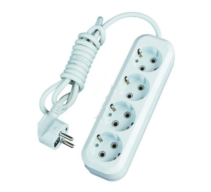 купить Удлинитель электрический Союз 4гн. 5м ПВС 3х1 с заземлением 3500Вт с доставкой