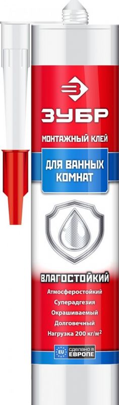 купить Клей монтажный ЗУБР КМ-800 300мл, влагостойкий с доставкой