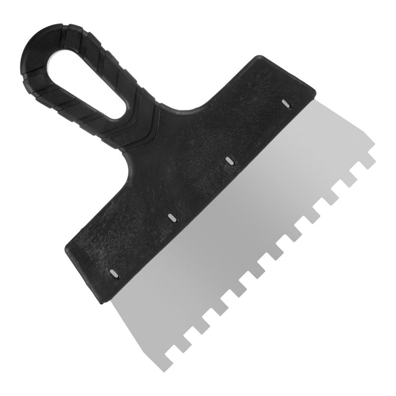 купить Шпатель фасадный зубчатый 200/8мм нерж.сталь,пластик.ручка РемоКолор Мастер 12-8-200 с доставкой