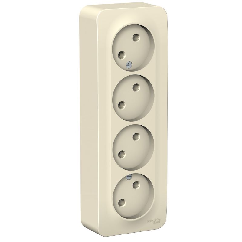 купить Розетка накладная Schneider Electric Blanca 4-OП молочный, без заземления	 BLNRA000412														 с доставкой