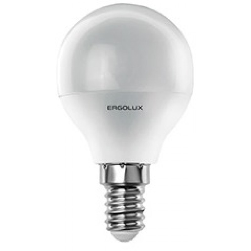 купить Лампа светодиодная Е14 Ergolux G45  9Вт 4500К 780Лм (шарик) с доставкой