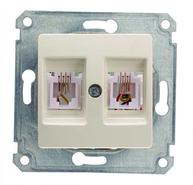 купить Розетка компьютерная CAT5е Makel Lillium (модуль), белая                                             с доставкой