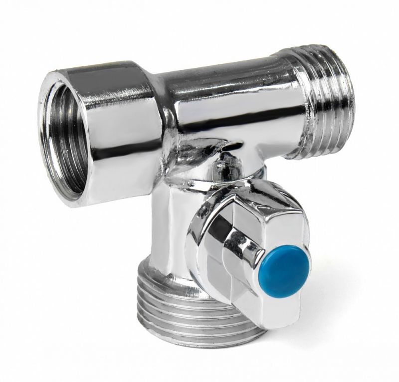купить Кран шаровый для бытовой техники 1/2"х3/4"х1/2" Aqualink Вн-Нр-Нр с доставкой