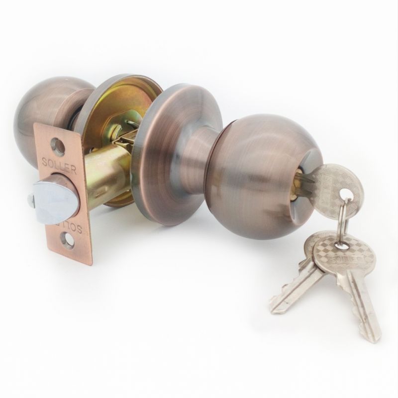 купить Ручка дверная SOLLER  шарик медь с ключом ЗШ-01 ЕТАС с доставкой