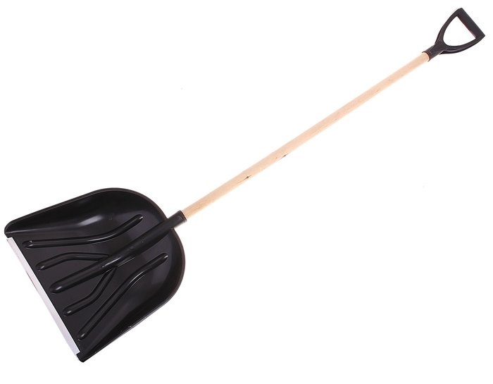 купить Лопата снеговая 410х460мм "Купец" в сборе с деревянным черенком, алюм. планкой (ЦИКЛ) с доставкой