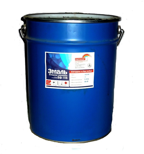 купить Эмаль ПФ-115  ярко-зеленая 20кг  Радуга                                                              с доставкой