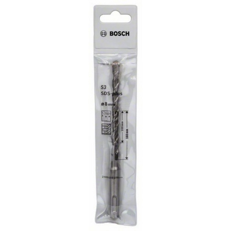 купить Бур  SDS+1 Bosch  8х100/160 (2.608.680.270)S2,блистер с доставкой