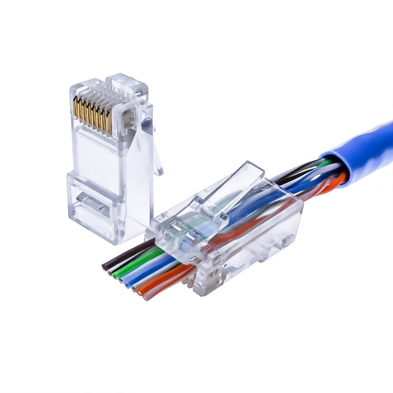 купить Коннектор 8р8с 5е (RJ-45) со сквозным отверстием                                                     с доставкой