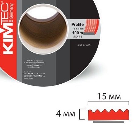 купить Уплотнитель KIM TEC профиль SD 51/4, черный 15х4,0 мм с доставкой
