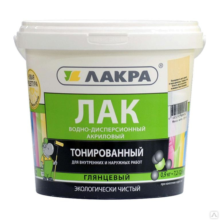 купить Лак в/д тонирован. бесцветный 0,9кг Лакра                                                            с доставкой