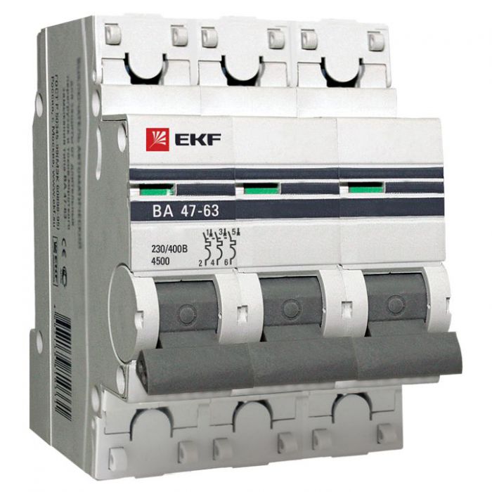 купить Автоматический выключатель EKF 3P 20A 4.5kA С ВА 47-63 Профи                                         с доставкой