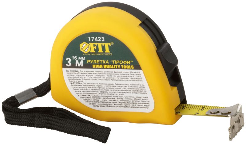 купить Рулетка FIT "Профи"  3м х16мм, магнит, двойной стопор с доставкой