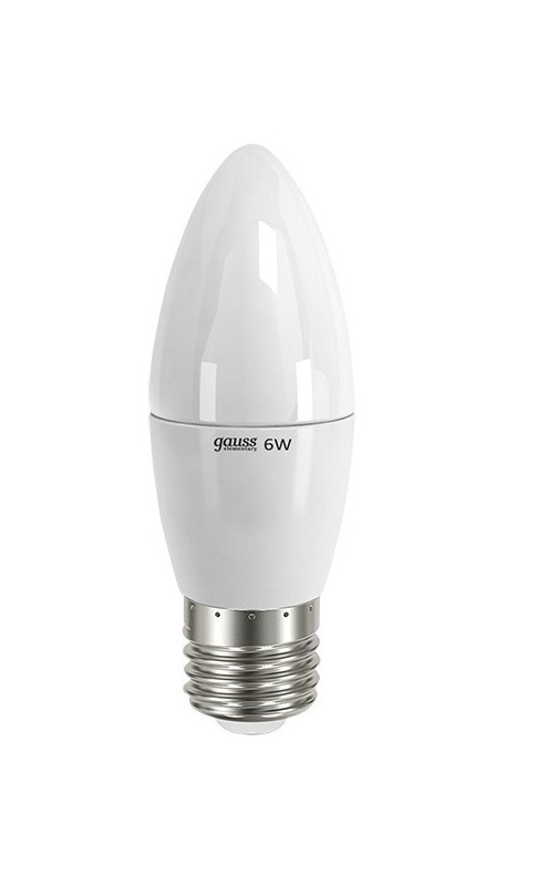 купить Лампа светодиодная Е27 Gauss свеча 6W 2700K (пласт.)                                                 с доставкой