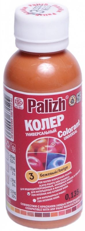 купить Колер паста универсальная № 3  0,1л бежевый  ПалИж с доставкой