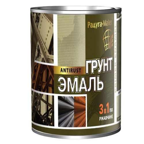 купить Грунт-эмаль по ржав.Радуга 3в 1 зеленый мох 0,9кг с доставкой