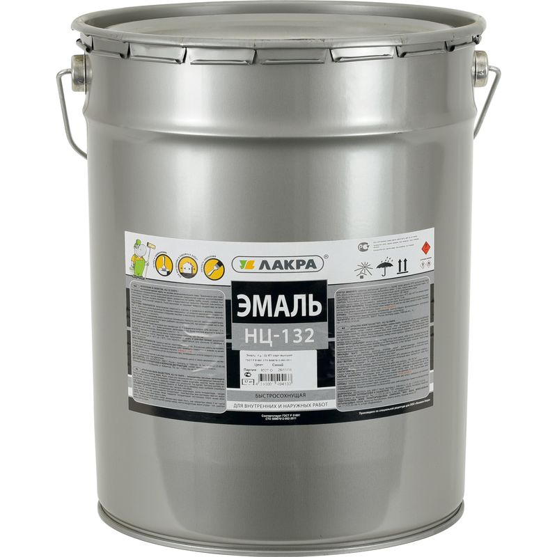 купить Эмаль НЦ- 132 черная 17,0кг Лакра                                                                    с доставкой