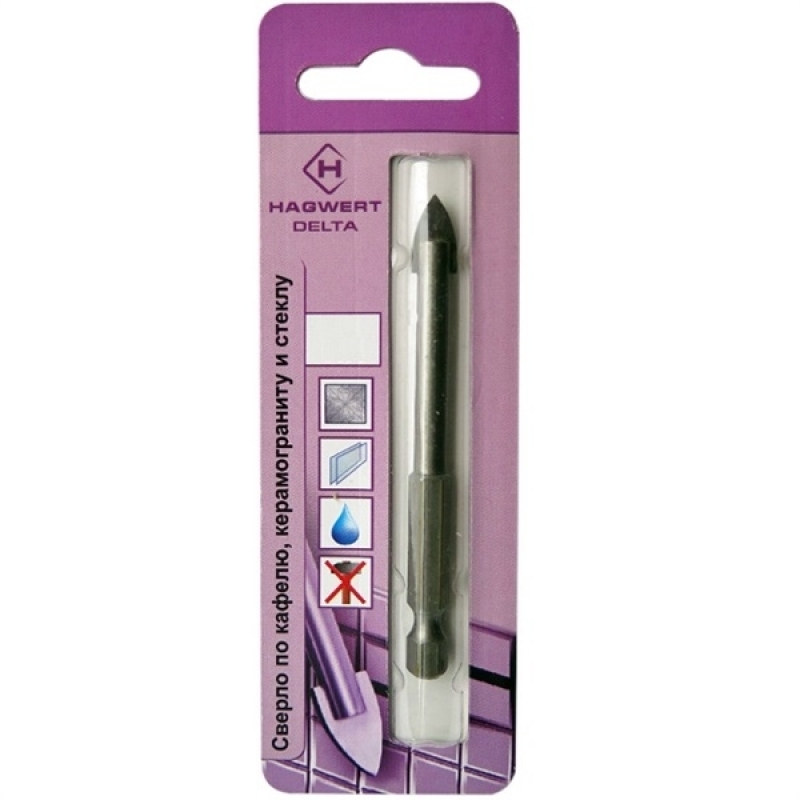 купить Сверло по кафелю,керамограниту,стеклу  5мм HAGWERT/RB Delta   с доставкой